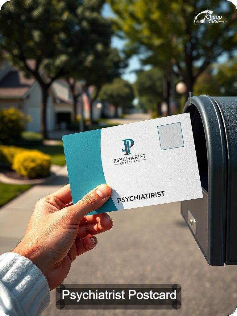 Psychiatrist Postcard Sample 10 · 5" x 7" design sample