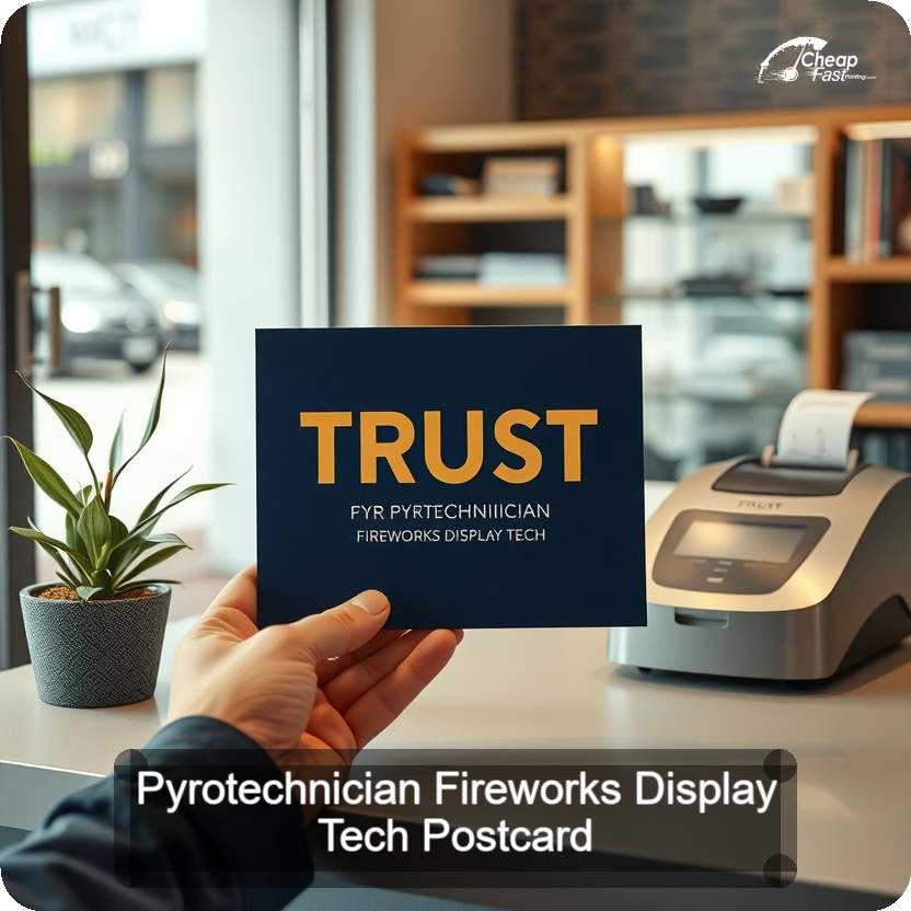 Pyrotechnician Fireworks Display Tech Postcard Sample 01 · 5" x 5" design sample