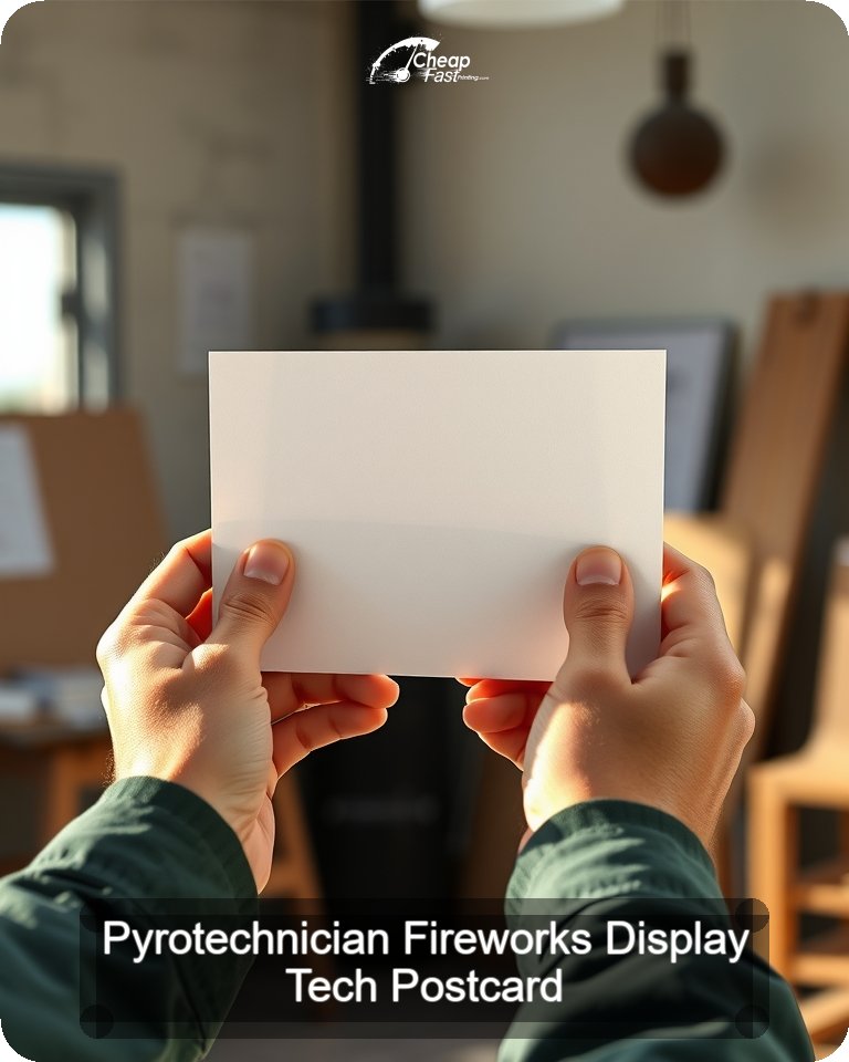 Pyrotechnician Fireworks Display Tech Postcard Sample 02 · 4.25" x 5.5" design sample