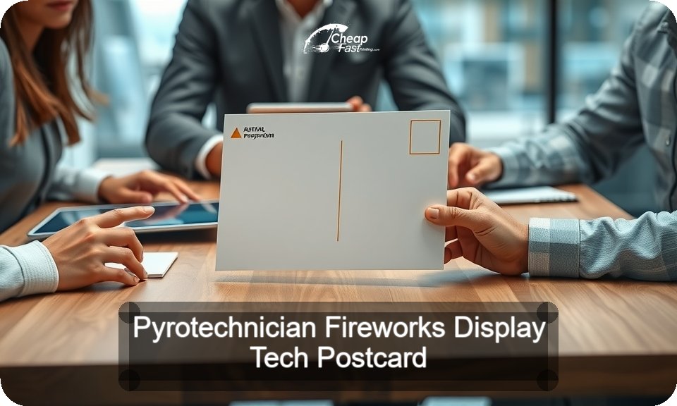 Pyrotechnician Fireworks Display Tech Postcard Sample 03 · 4" x 9" design sample