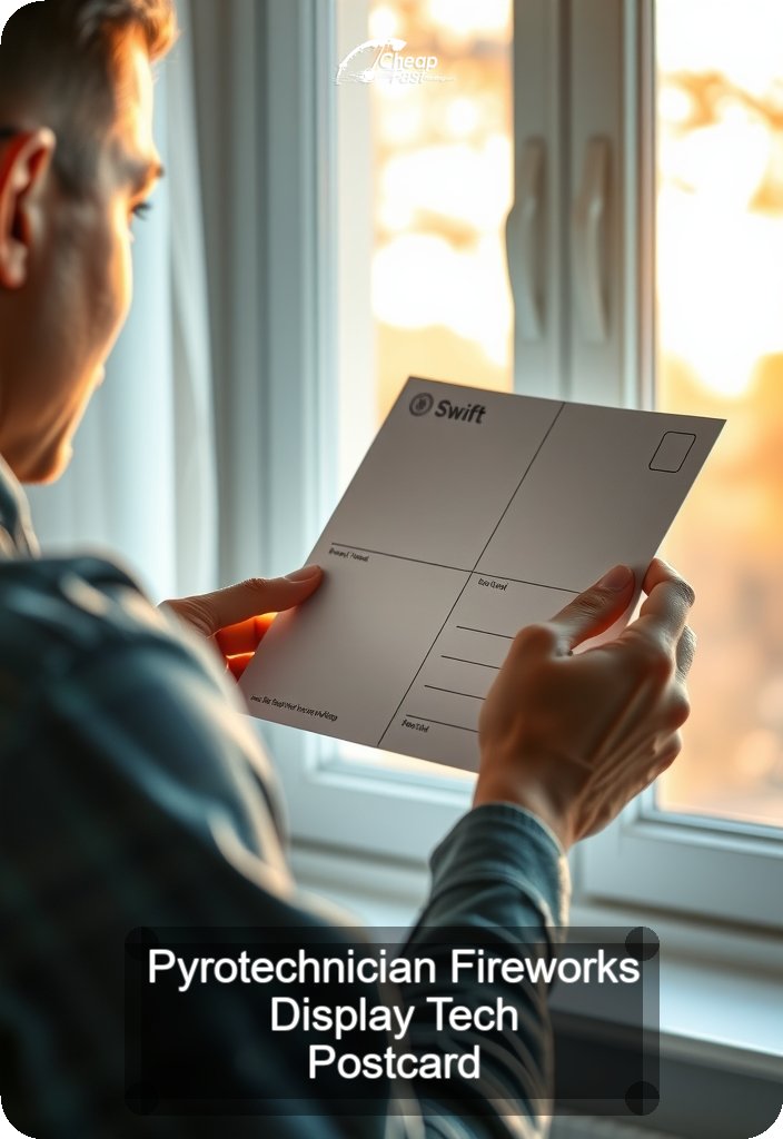 Pyrotechnician Fireworks Display Tech Postcard Sample 04 · 4.5" x 6.5" design sample