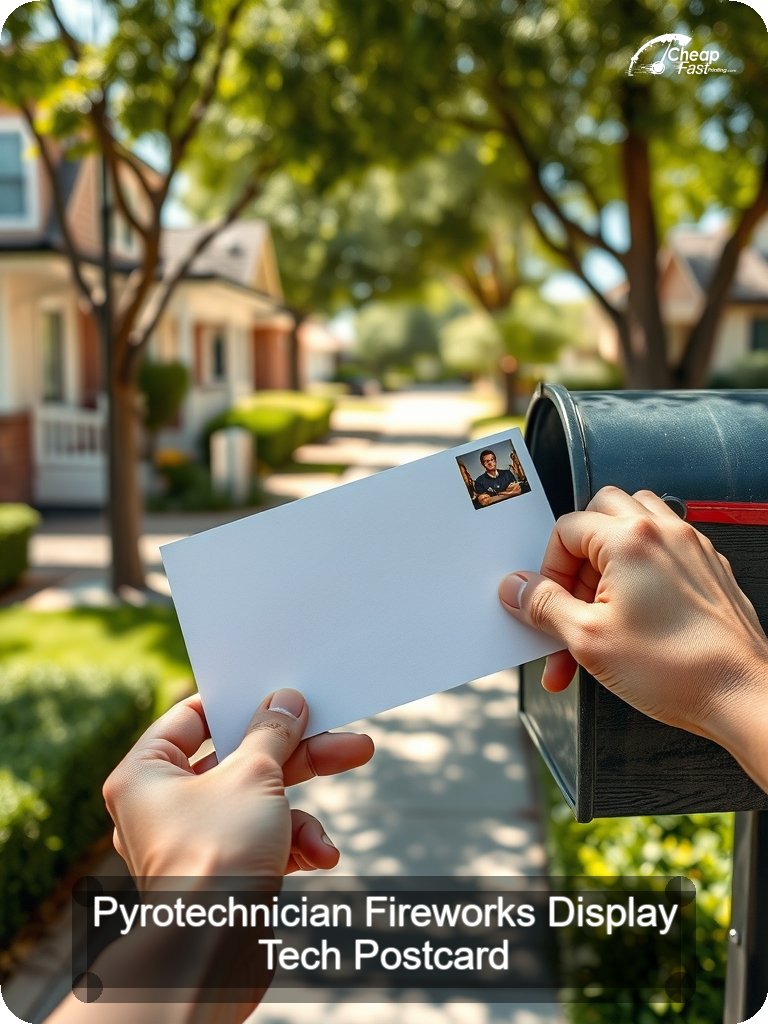 Pyrotechnician Fireworks Display Tech Postcard Sample 08 · 5" x 7" design sample