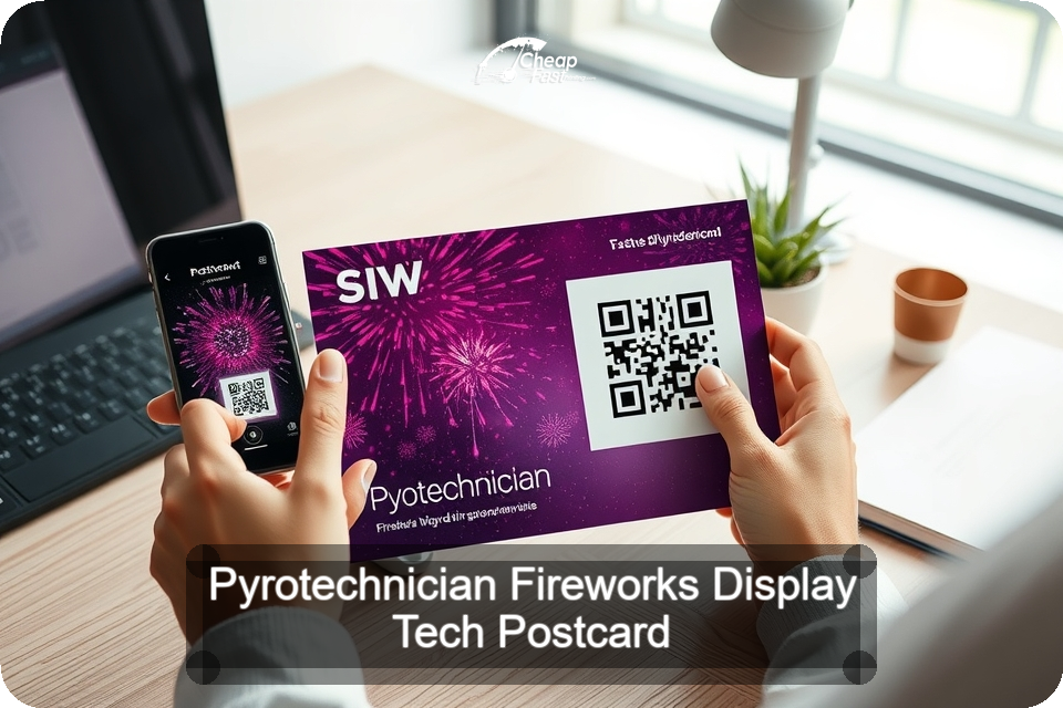 Pyrotechnician Fireworks Display Tech Postcard Sample 09 · 6" x 9" design sample