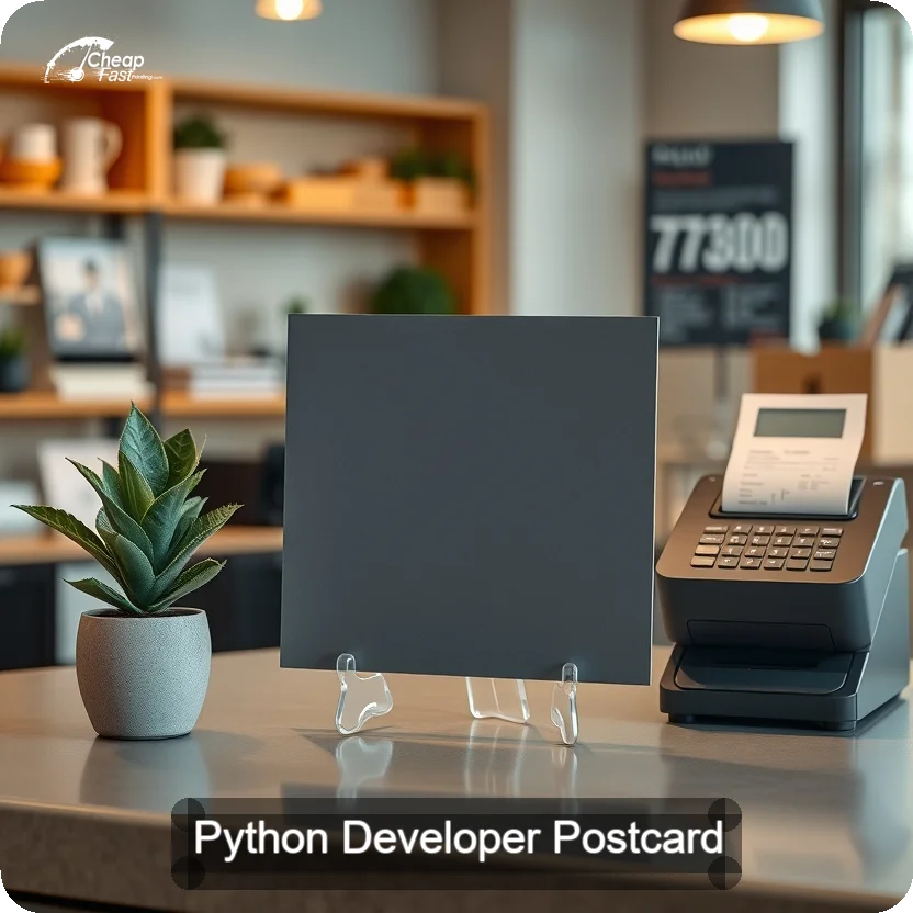 Python Developer Postcard Sample 02 · 5" x 5" design sample