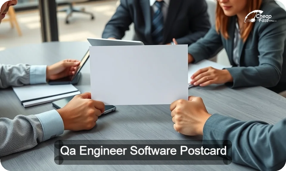 Qa Engineer Software Postcard Sample 06 · 4" x 9" design sample
