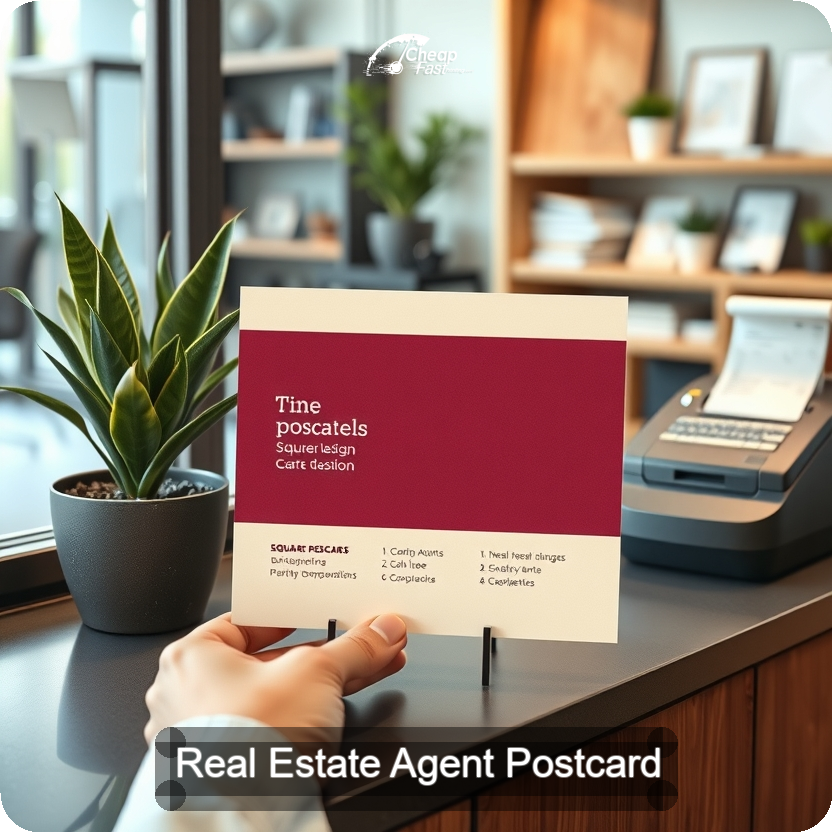 Real Estate Agent Postcard Sample 04 · 5" x 5" design sample