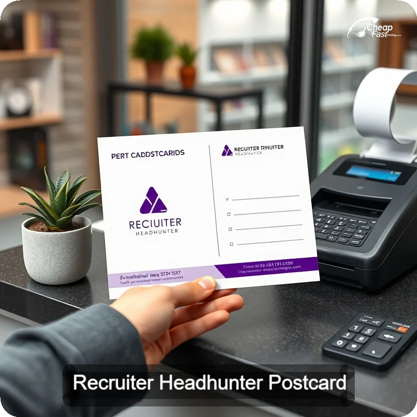 Recruiter Headhunter Postcard Sample 05 · 5" x 5" design sample