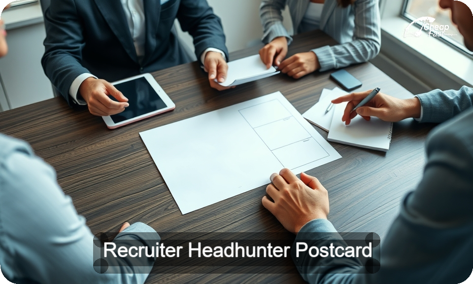 Recruiter Headhunter Postcard Sample 07 · 4" x 9" design sample