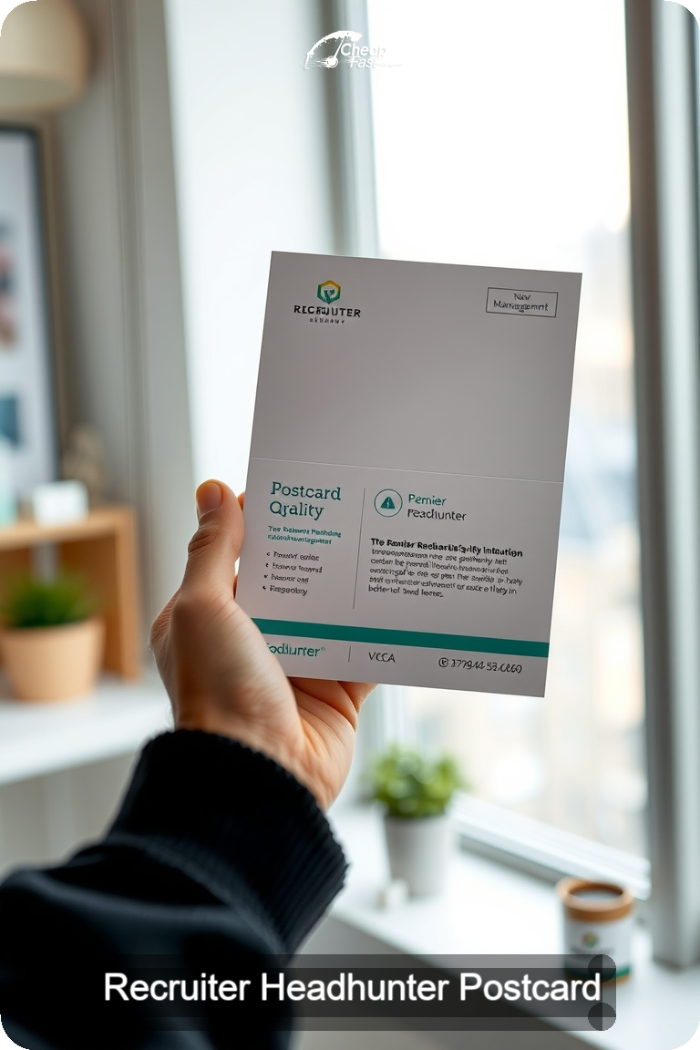 Recruiter Headhunter Postcard Sample 10 · 4.5" x 11" design sample