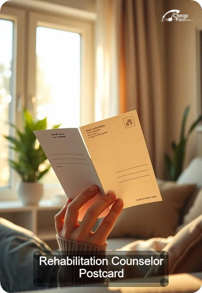 Rehabilitation Counselor Postcard Sample 08 · 4.5" x 6.5" design sample