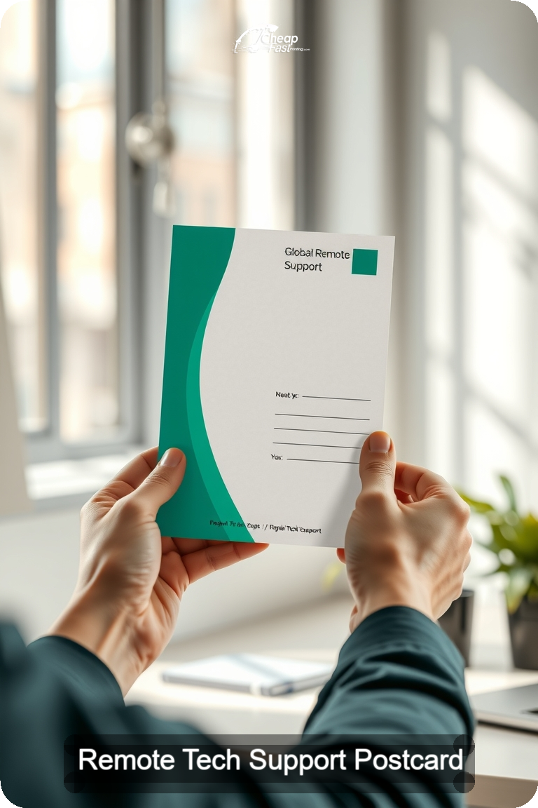 Remote Tech Support Postcard Sample 02 · 4.5" x 11" design sample