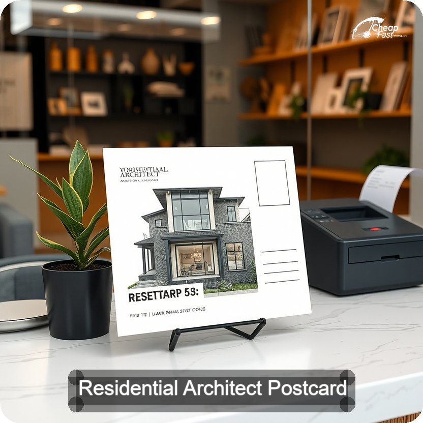 Residential Architect Postcard Sample 04 · 5" x 5" design sample