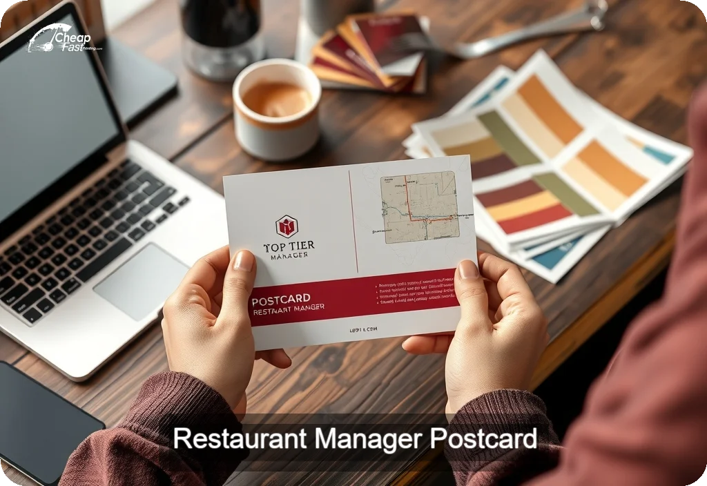Restaurant Manager Postcard Sample 06 · 4" x 6" design sample