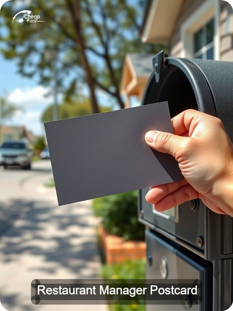 Restaurant Manager Postcard Sample 07 · 5" x 7" design sample