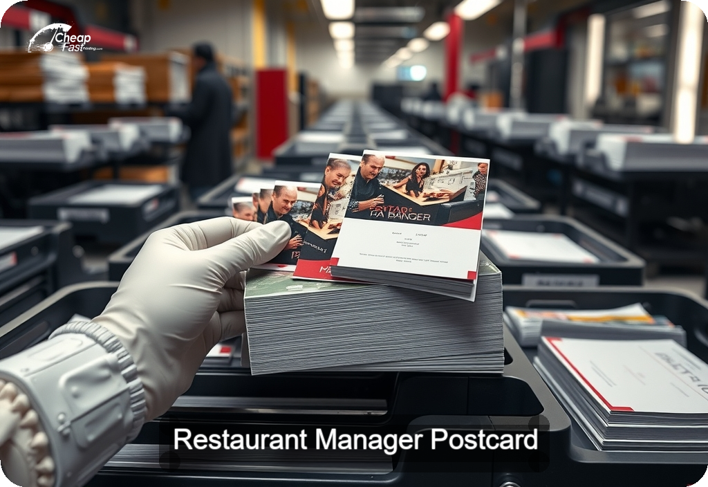 Restaurant Manager Postcard Sample 09 · 6" x 11" design sample