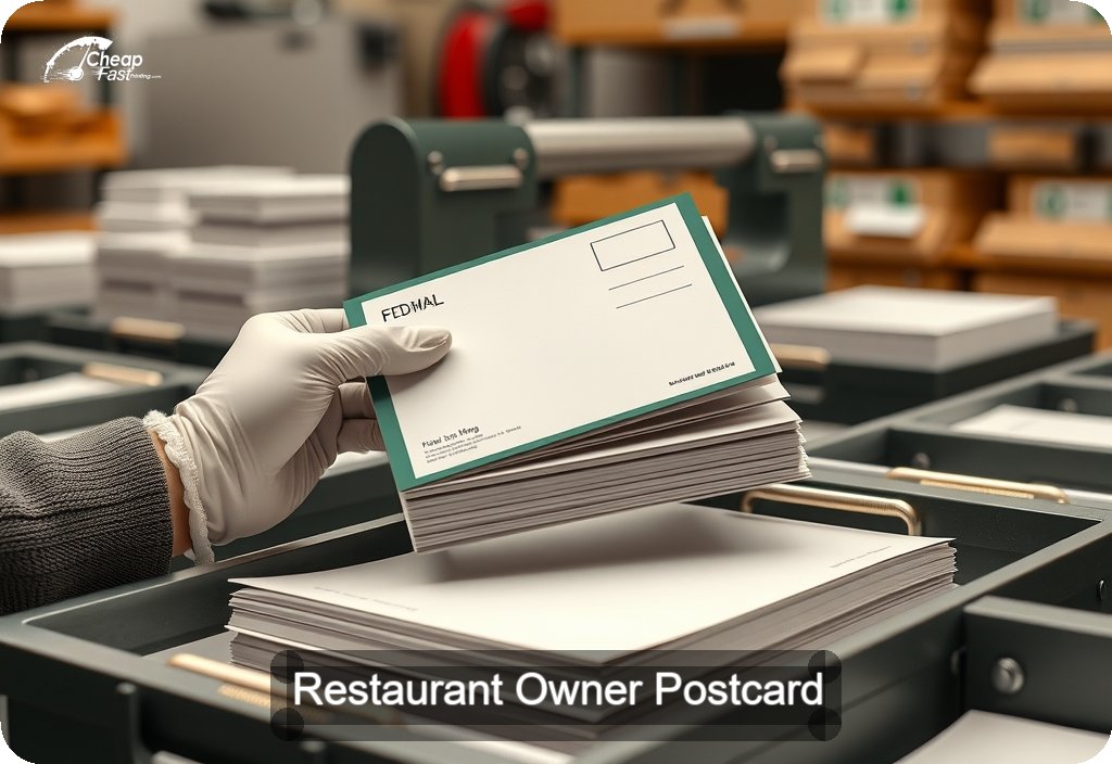 Restaurant Owner Postcard Sample 01 · 6" x 11" design sample