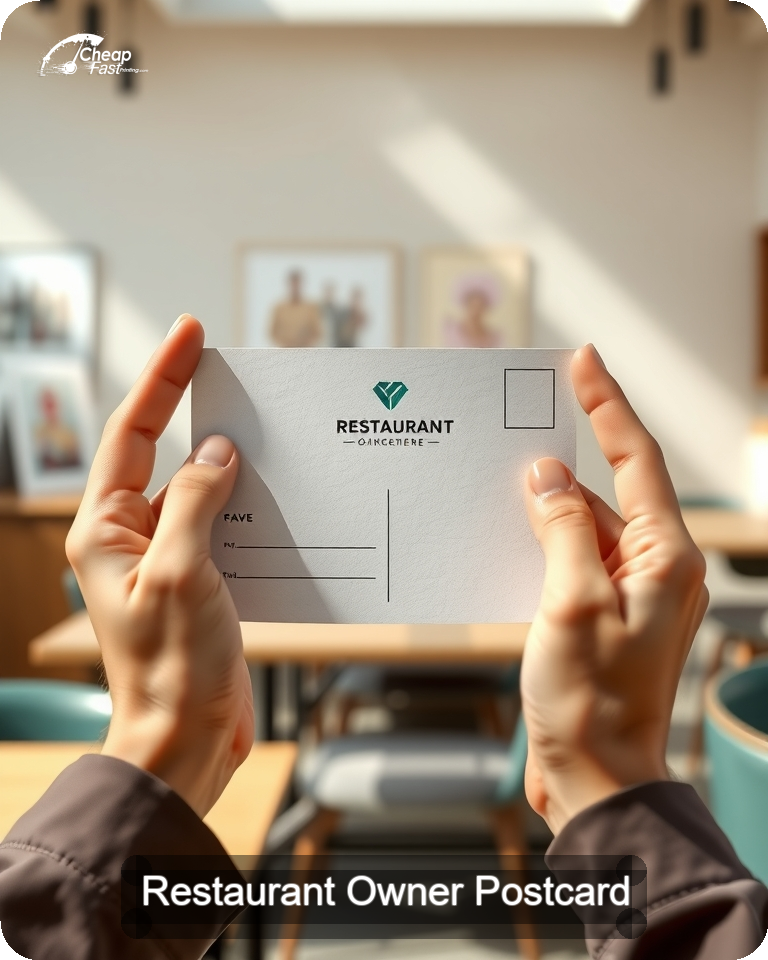 Restaurant Owner Postcard Sample 03 · 4.25" x 5.5" design sample