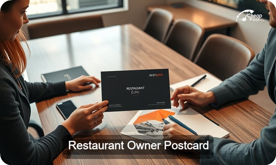 Restaurant Owner Postcard Sample 04 · 4" x 9" design sample