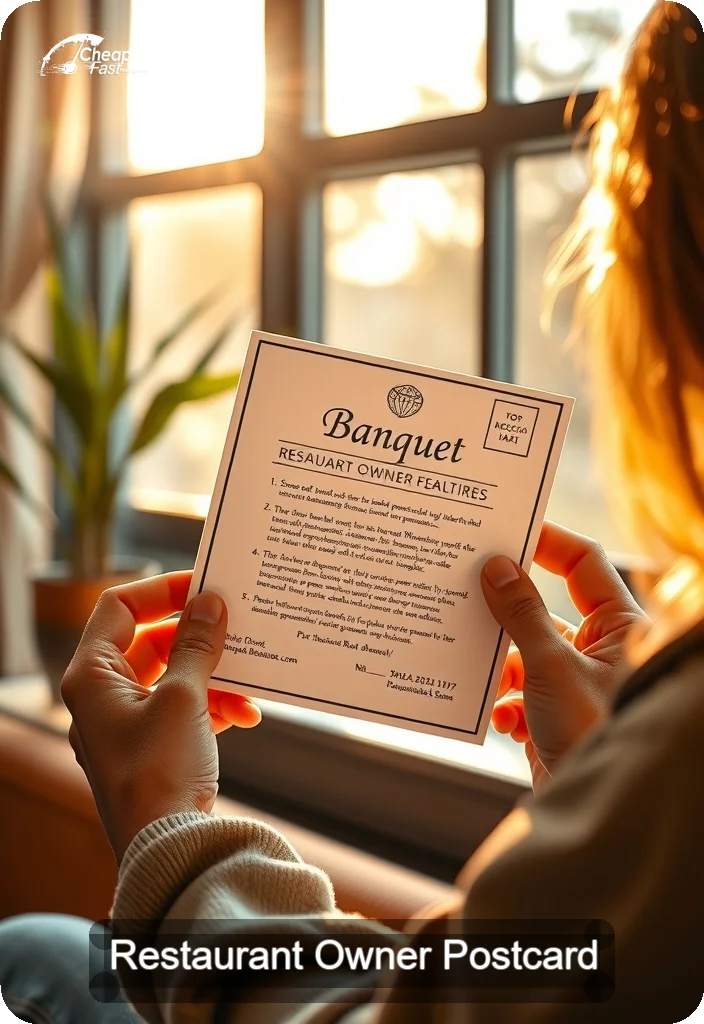 Restaurant Owner Postcard Sample 05 · 4.5" x 6.5" design sample