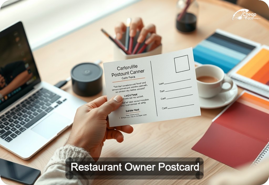 Restaurant Owner Postcard Sample 08 · 4" x 6" design sample