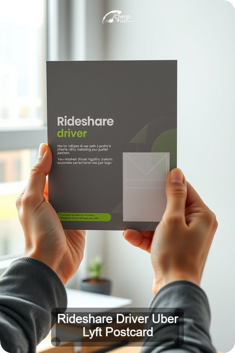 Rideshare Driver Uber Lyft Postcard Sample 01 · 4.5" x 11" design sample