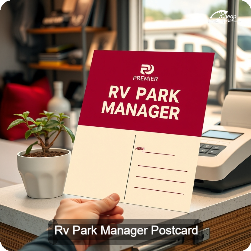 Rv Park Manager Postcard Sample 05 · 5" x 5" design sample