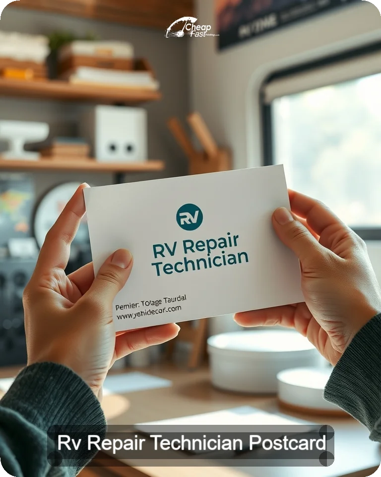 Rv Repair Technician Postcard Sample 02 · 4.25" x 5.5" design sample