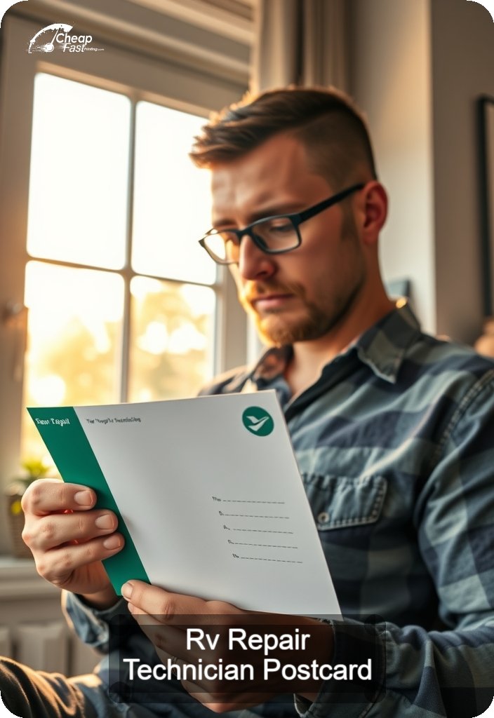 Rv Repair Technician Postcard Sample 04 · 4.5" x 6.5" design sample