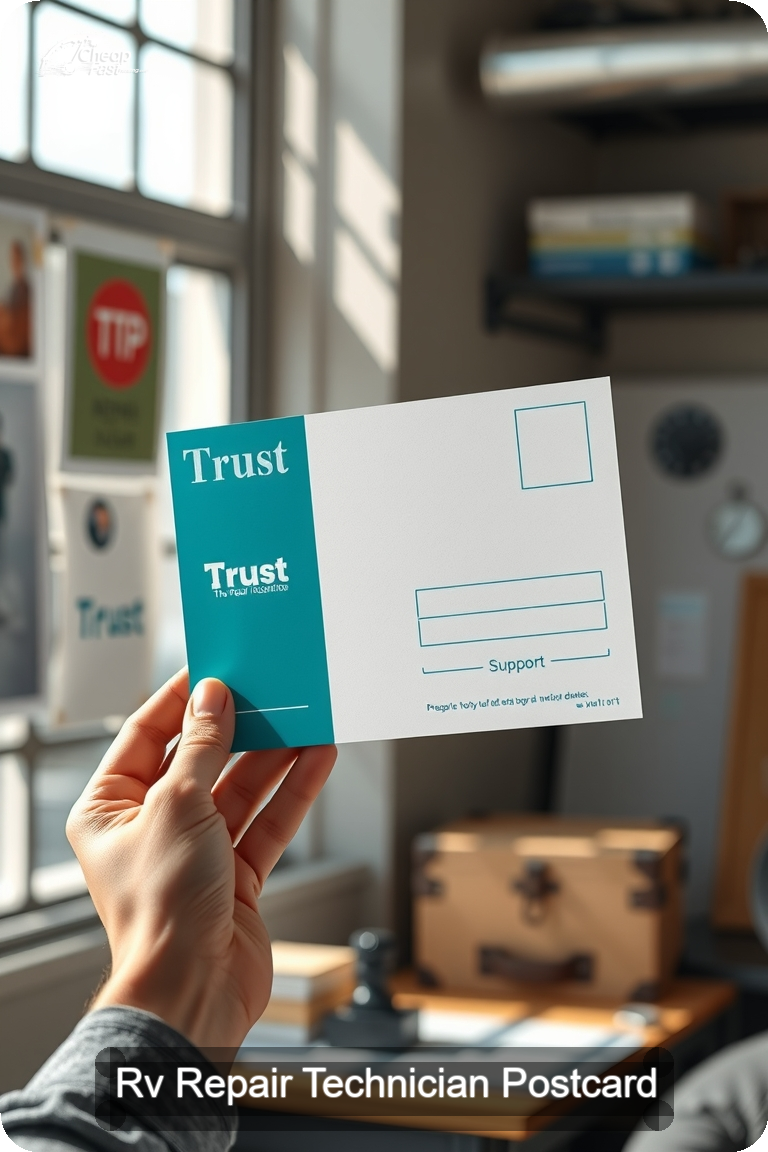 Rv Repair Technician Postcard Sample 06 · 4.5" x 11" design sample