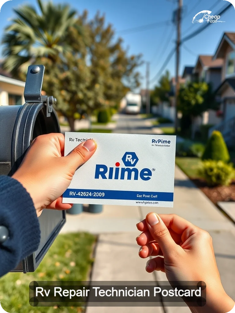 Rv Repair Technician Postcard Sample 08 · 5" x 7" design sample