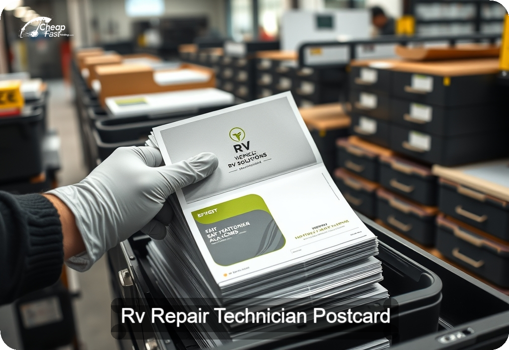 Rv Repair Technician Postcard Sample 10 · 6" x 11" design sample