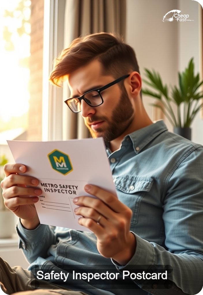 Safety Inspector Postcard Sample 09 · 4.5" x 6.5" design sample