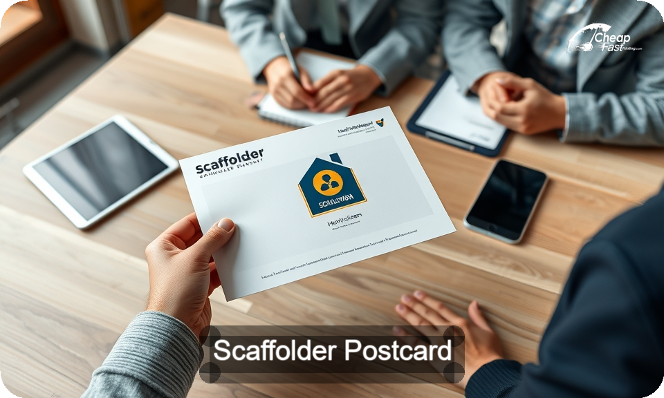 Scaffolder Postcard Sample 01 · 4" x 9" design sample