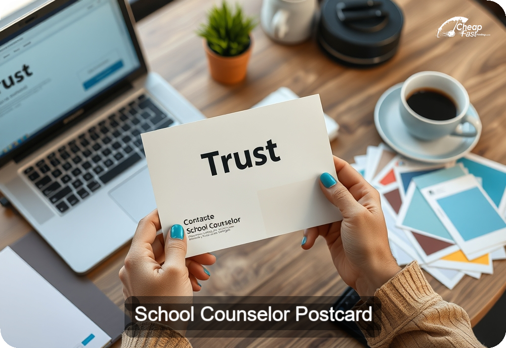 School Counselor Postcard Sample 03 · 4" x 6" design sample