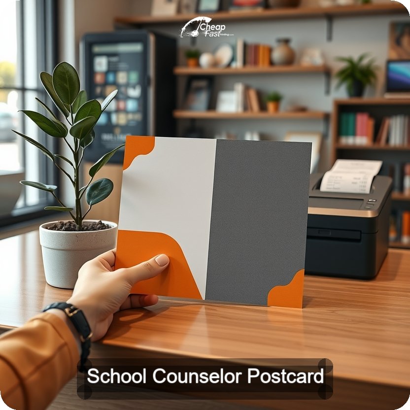School Counselor Postcard Sample 07 · 5" x 5" design sample