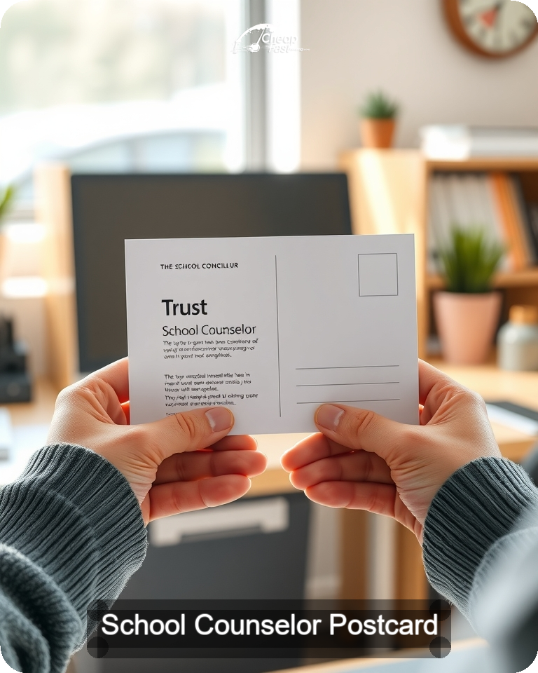 School Counselor Postcard Sample 08 · 4.25" x 5.5" design sample