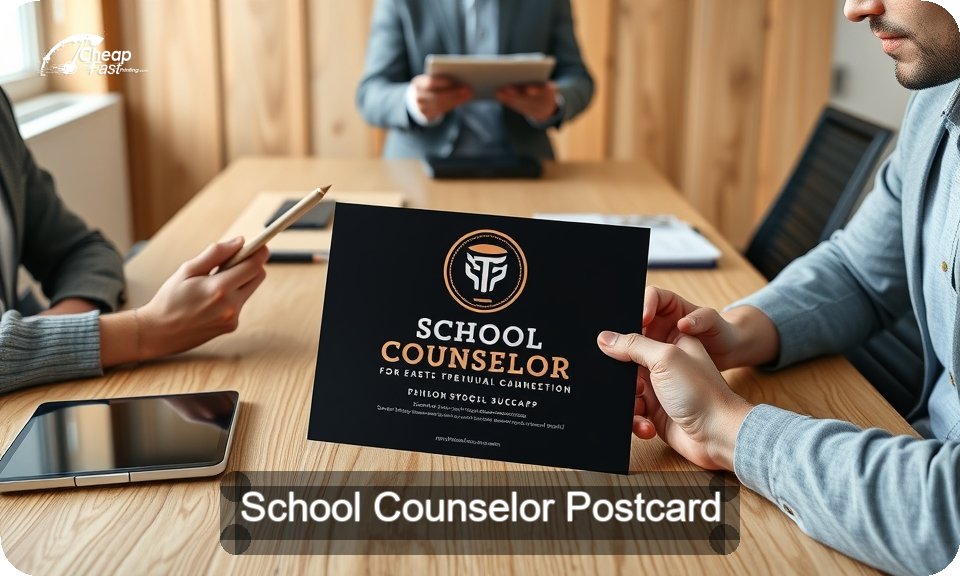 School Counselor Postcard Sample 09 · 4" x 9" design sample