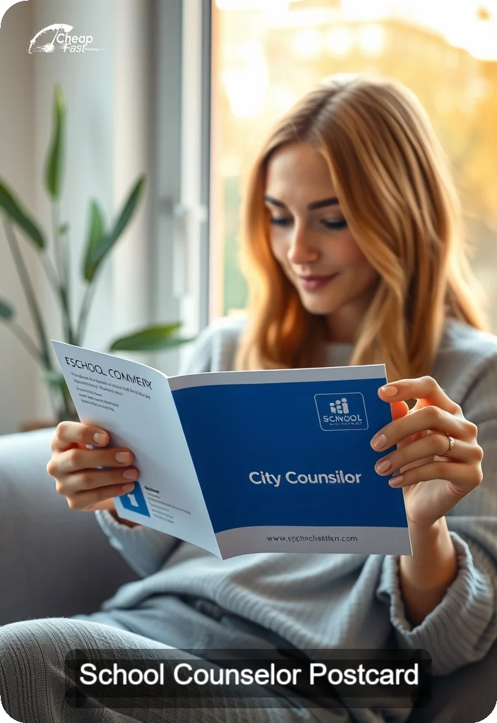 School Counselor Postcard Sample 10 · 4.5" x 6.5" design sample