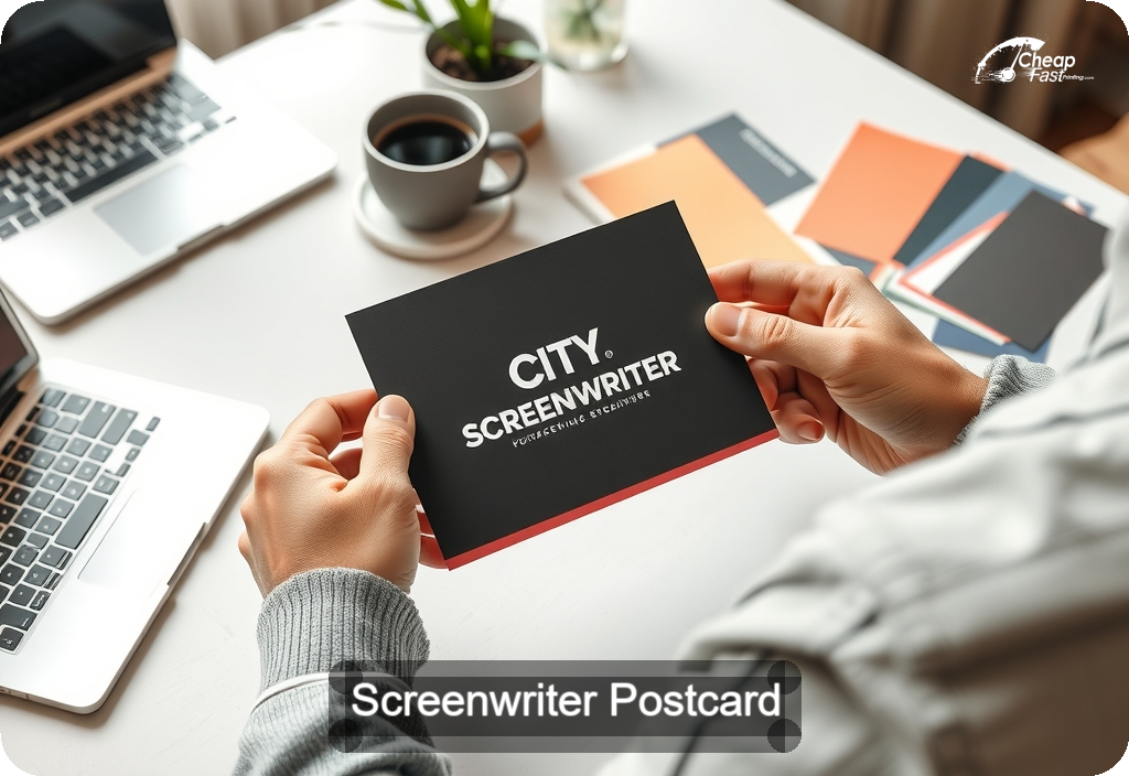 Screenwriter Postcard Sample 01 · 4" x 6" design sample