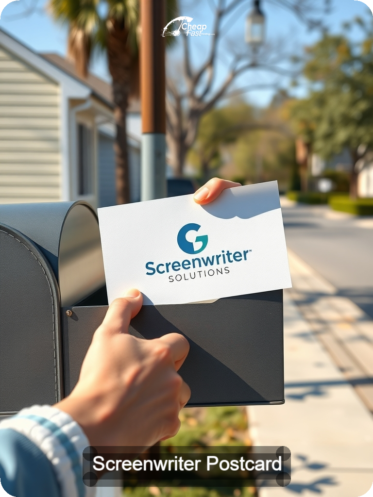 Screenwriter Postcard Sample 02 · 5" x 7" design sample