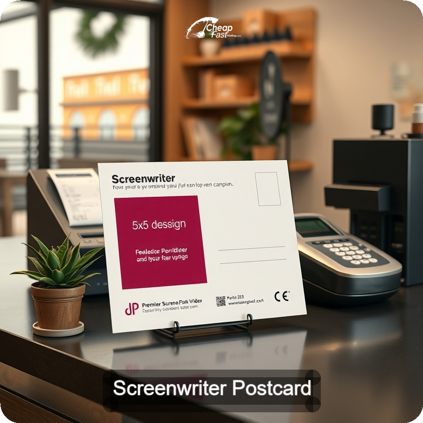 Screenwriter Postcard Sample 05 · 5" x 5" design sample