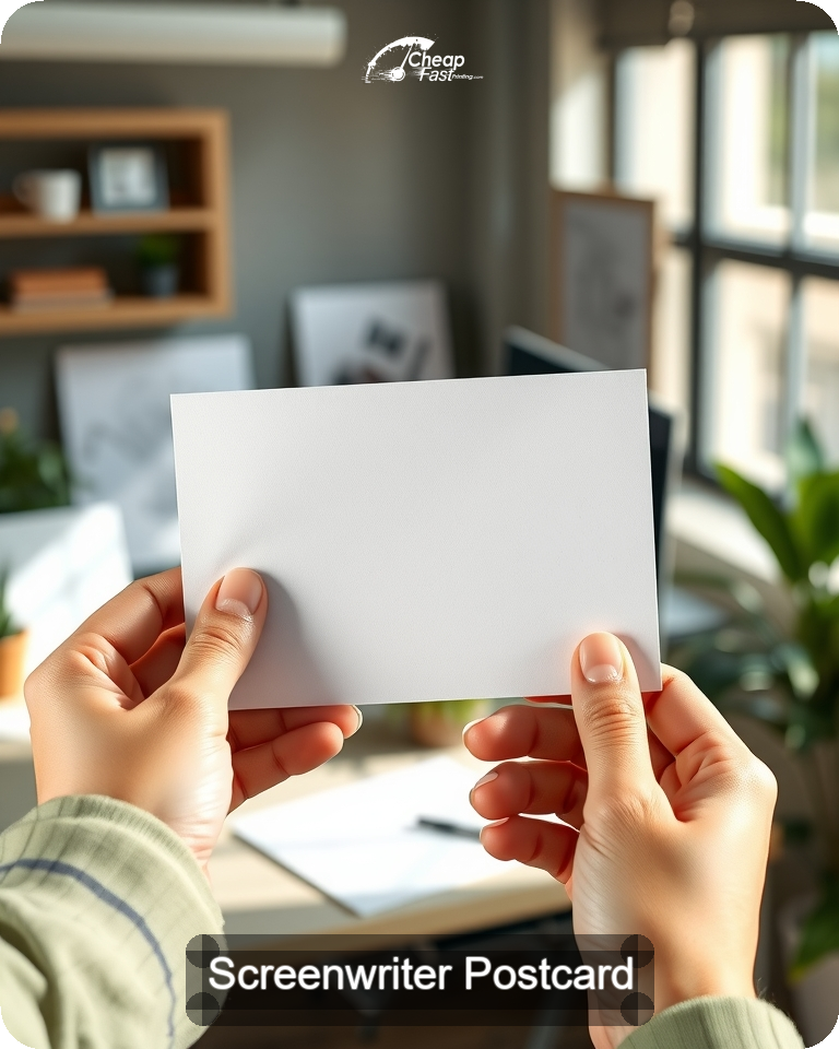 Screenwriter Postcard Sample 06 · 4.25" x 5.5" design sample