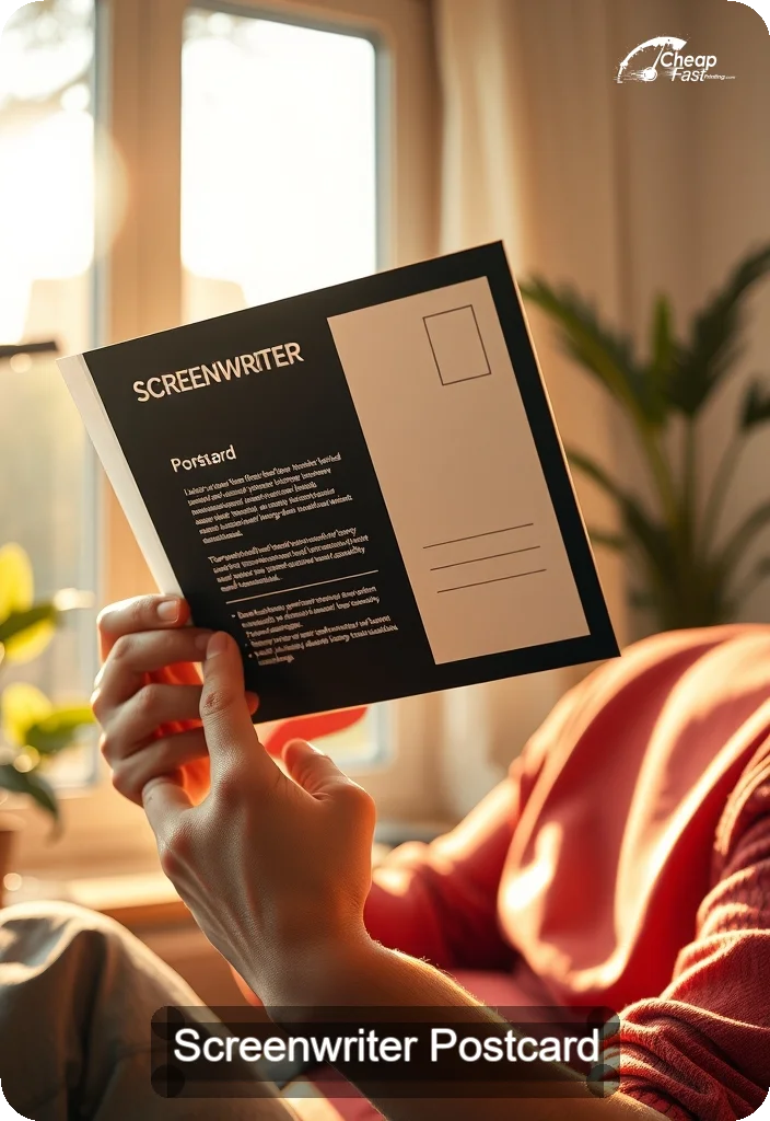 Screenwriter Postcard Sample 08 · 4.5" x 6.5" design sample