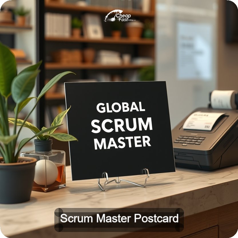 Scrum Master Postcard Sample 07 · 5" x 5" design sample
