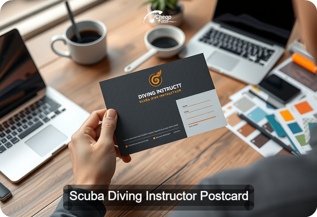 Scuba Diving Instructor Postcard Sample 01 · 4" x 6" design sample