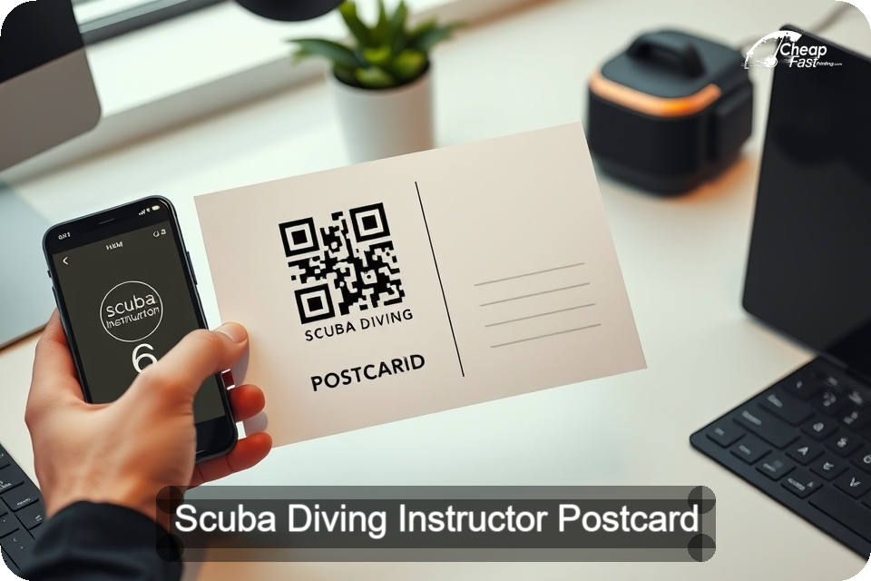 Scuba Diving Instructor Postcard Sample 03 · 6" x 9" design sample