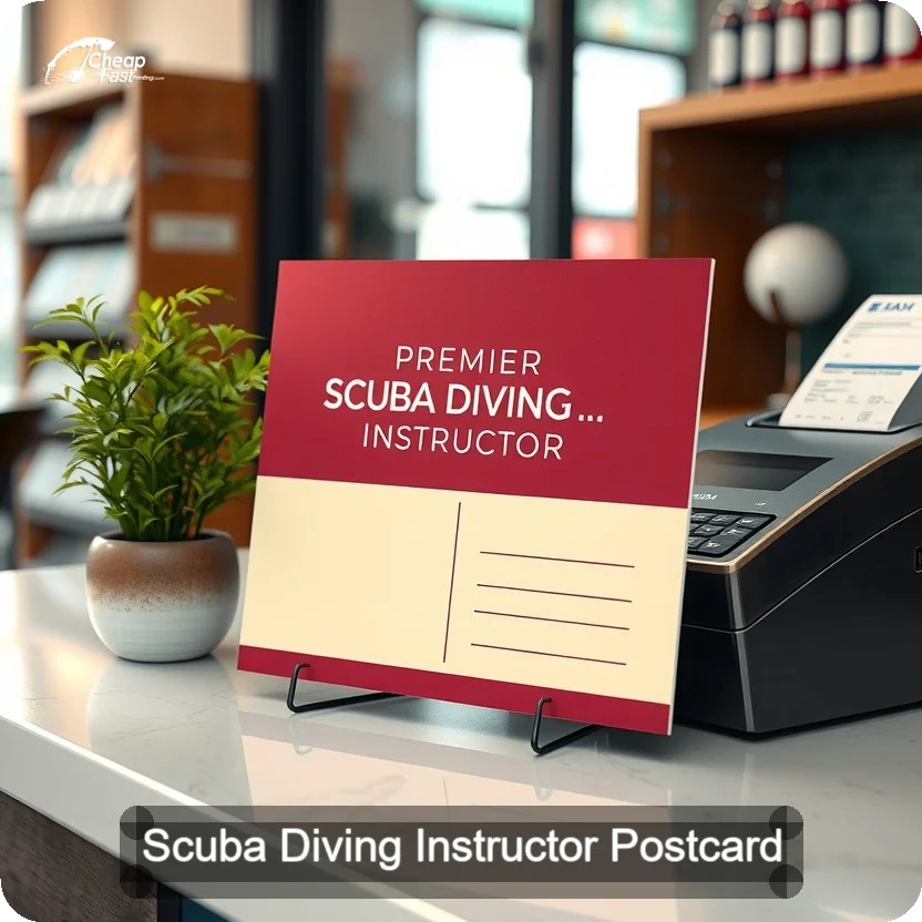Scuba Diving Instructor Postcard Sample 05 · 5" x 5" design sample