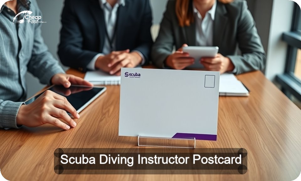 Scuba Diving Instructor Postcard Sample 07 · 4" x 9" design sample