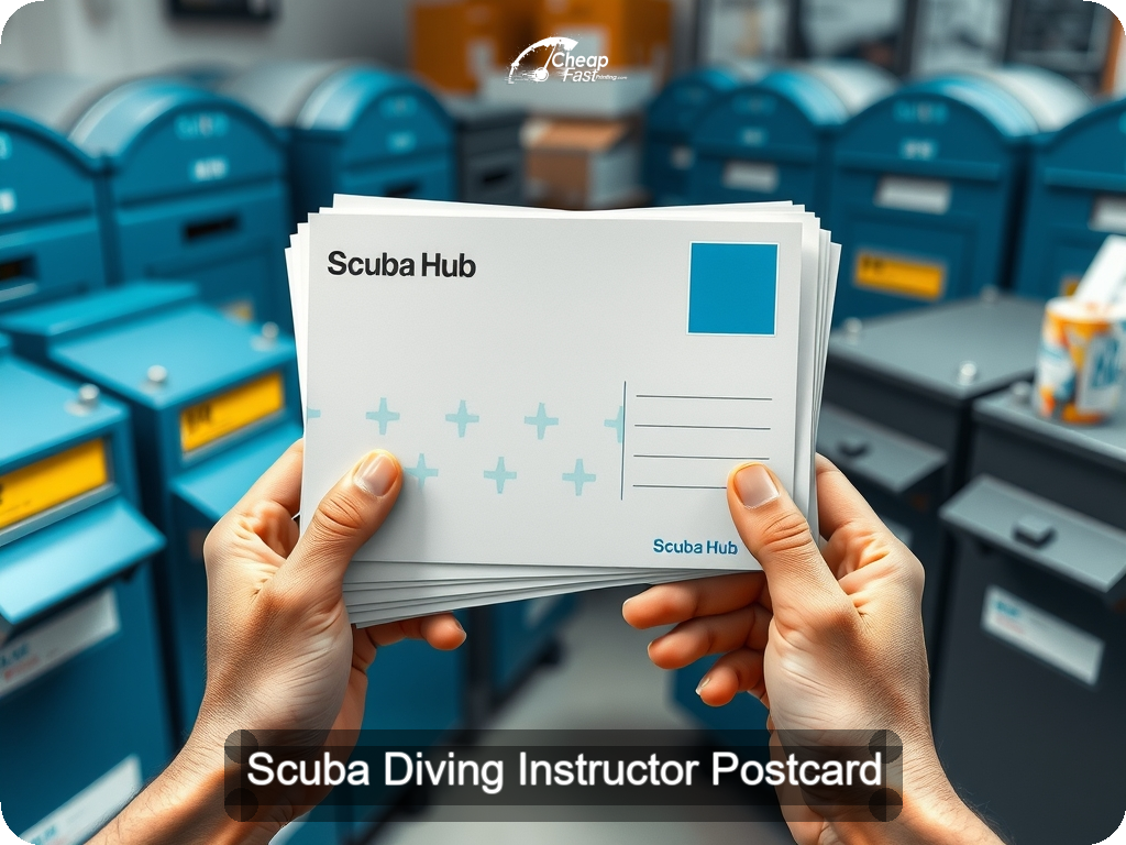 Scuba Diving Instructor Postcard Sample 09 · 6.5" x 9" design sample