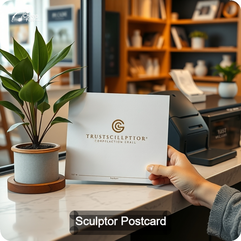 Sculptor Postcard Sample 01 · 5" x 5" design sample